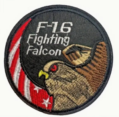 F-16 FIGHTING FALCON AMERICAN SUPERSONIC FIGHTER - Embroidered Iron-On Patch