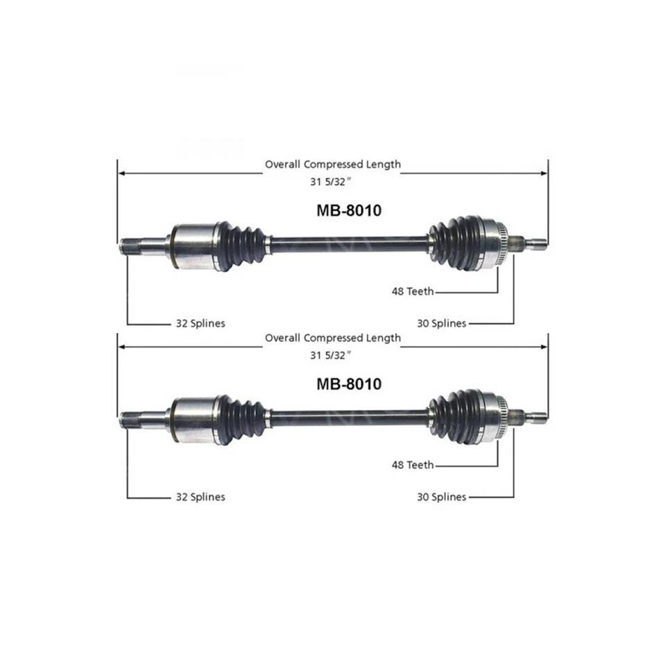 Par trasero conjunto eje CV Surtrack para Mercedes-Benz ML320 1998 1999 2000 Foto 2 de 4