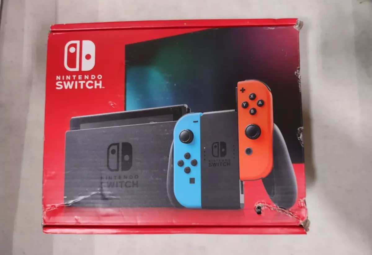  Nintendo Switch with Neon Blue and Neon Red Joy‑Con : Video  Games