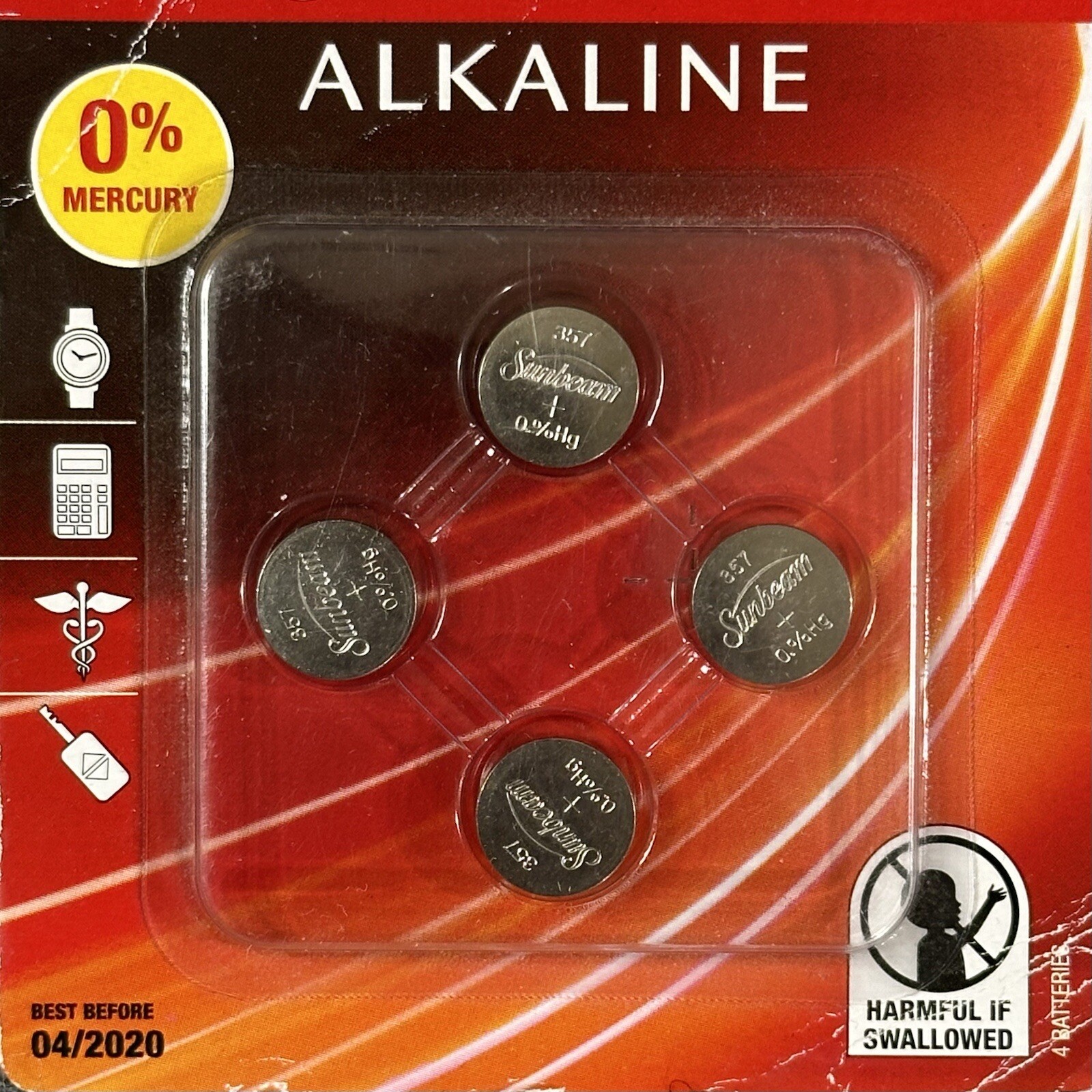 Sunbeam LR44 1.5V Batteries 357/303 SG13 AG13 SR44SW EXP76 AG76