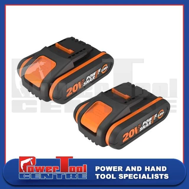 Pack of 2 WORX WA3551.1 18V/20V MAX 2.0Ah Powershare Battery Packs