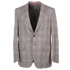 Isaia Napoli Regular-Fit Woven Layered Check Wool Sport Coat 42R Eu 52 NWT