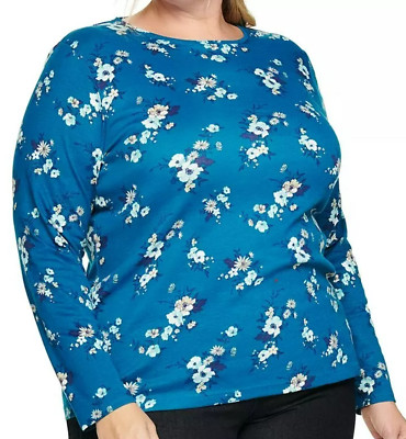 CROFT & BARROW PLUS SIZE ESSENTIAL CREWNECK LONG SLEEVE TEE WOMEN'S 4X **NWT!**