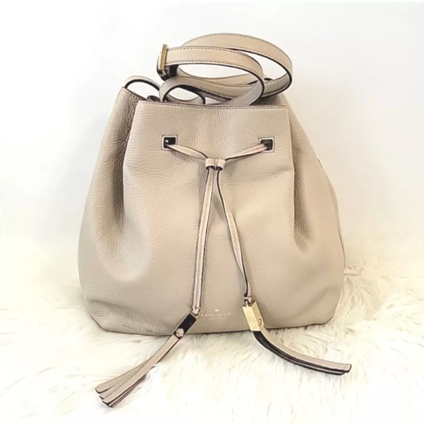 Kate Spade New York Leather Bucket Bag - Neutrals Bucket Bags