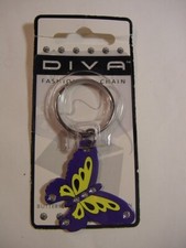 NEW - DIVA FASHION KEYCHAIN - KEY RING KEY HOLDER - BUTTERFLY