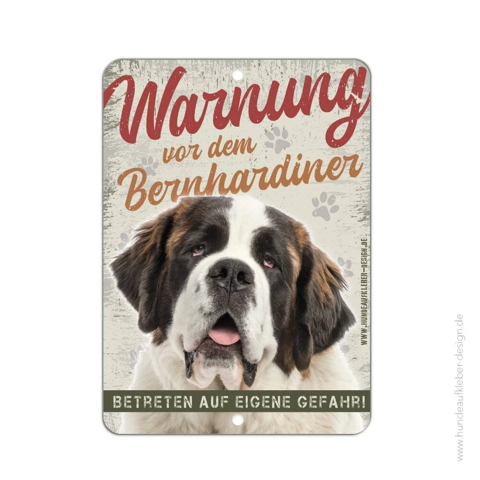Bernhardiner Schild 15x21cm | Hundeschilder Warnung | Hunde Warnschild 31S - Image 3 of 3