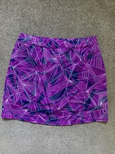 Girls L.L.Bean Size 16 Purple Print Skort 50 UPF EUC