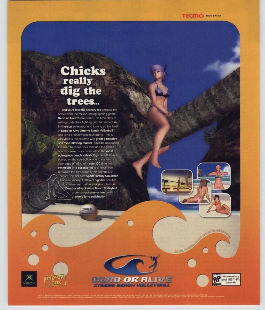 Dead or Alive Xtreme Beach Volleyball Xbox Video Game Art 2002