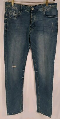 Denim Co EST. 1969 Men's Jeans W36/L32 Buttonfly Stretch Faded Distressed 