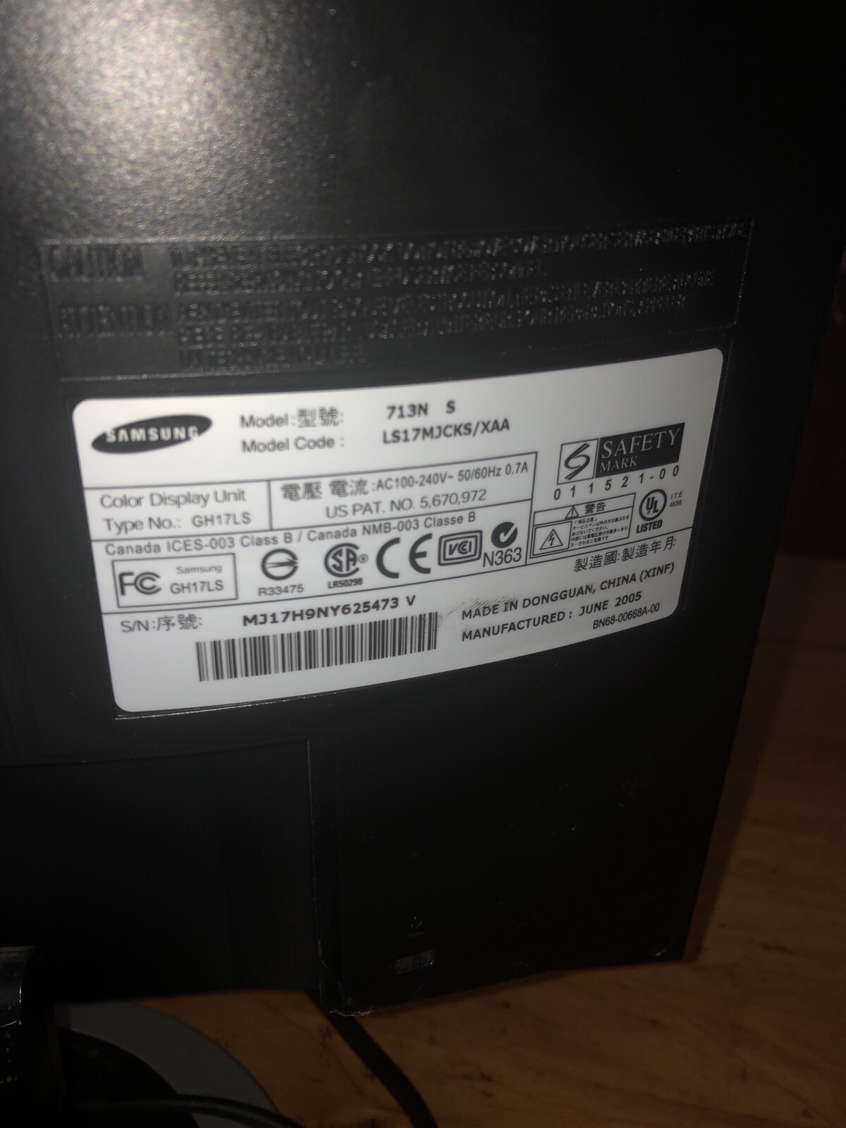 Samsung Monitor SyncMaster 713N 17” | eBay