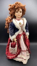 Porcelain Doll -  Auburn  Ringletts Beauty  16" Removable Dress & Stand
