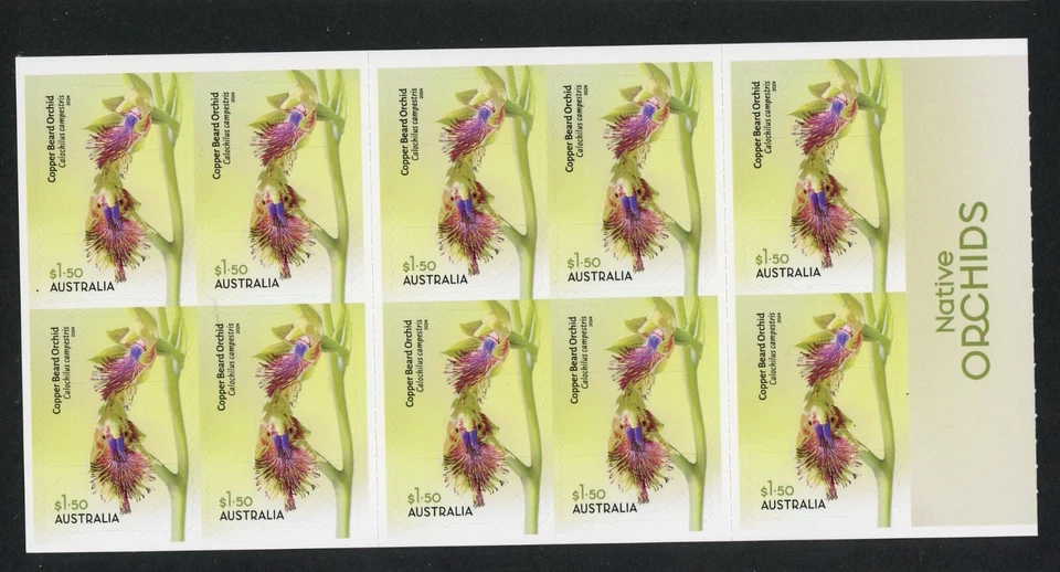 Australia 2025 Native Orchids Self Adhesive 3v Booklets of 10 - Flowers Flora - Image 2 of 4