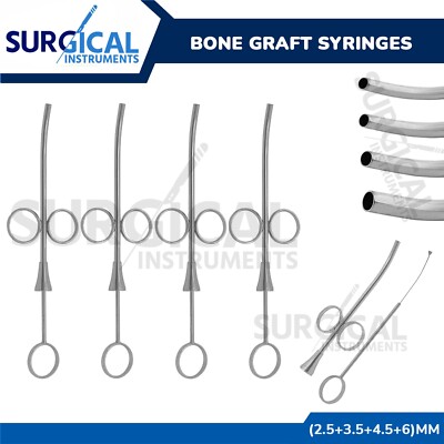 New German Stainless Steel Bone Graft Syringe 6mm - Dental Implant Instrument