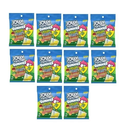 931502 10 X 184G BAG JOLLY RANCHER GUMMIES SOUR LEMONADE STAND 2 FLAVOURS IN 1