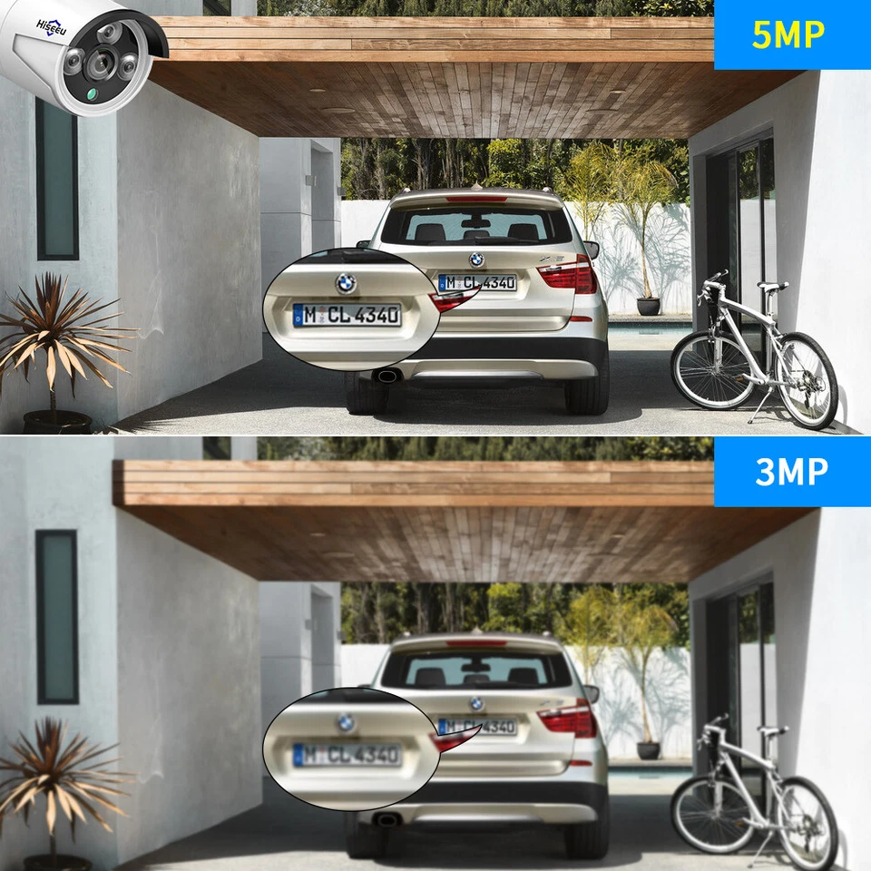 Система камер видеонаблюдения Hiseeu 5G Wi-Fi, наружные камеры 5 Мп, 10-дюймовый жидкокристаллический светодиодный сетевой видеорегистратор 10 каналов - Изображение 4 из 4