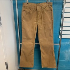 New w/Tags Vintage 1976 Levi's Durawale Plus Corduroy Bell Bottoms 36Wx 32L Tan