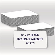 Dry Erase Magnets, Blank Magnetic Dry Erase Labels, 48-Pack, Erasable Magnets fo