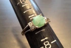 STUNNING VINTAGE ESTATE SIGNED STERLING SILVER JADE SZ 7 RING! G38097