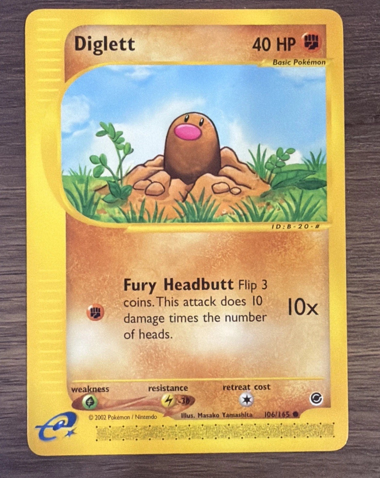 DIGLETT 106/165  Expedition Pokemon WOTC Card