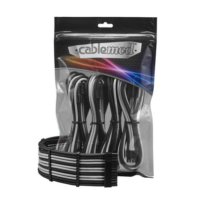 8+8 Series Pro ModFlex Sleeved Cable Extension Kit (Black + Silver)