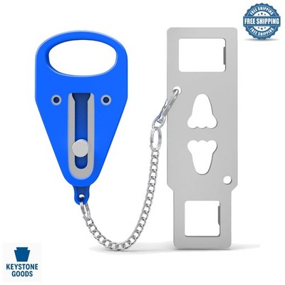 Blue Portable Travel Door Lock Set - Secure & Easy to Install