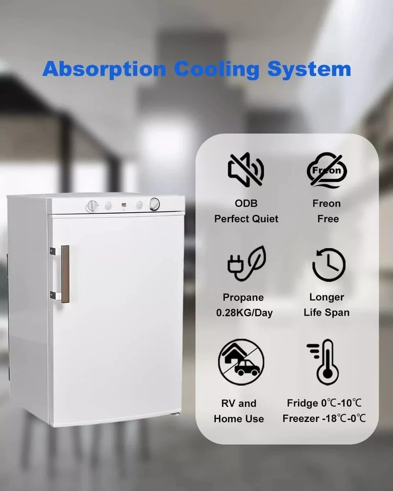 Smad 3Way Nevera Congelador RV Ocio Autocaravana 12V 220V GLP 100 L Camper Quiet - Imagen 4 de 4