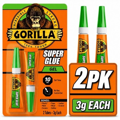 Gorilla Sekundenkleber Gel 3g 2er Pack starke Klebeverbindung schnelltrocknend Mehrzweck