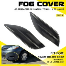 For 06 07-10 Toyota Sienna Fog Light Cover Set Front Left Right Primed Black M