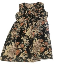 Speed Control Dress Size 3X Black Floral Ruffles Sleeveless 4332
