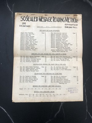 Rare Vintage Magic Book - 50 Sealed Message Reading Methods By Burling Hall