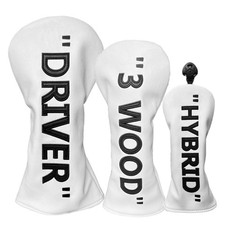 Golf Head Cover Set: Driver, 3 Wood, Hybrid - 3pcs Performance Headcovers