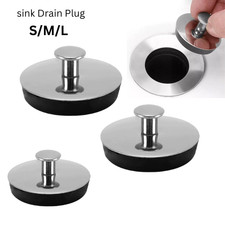 Stainless Steel Bath Sink Plug Stopper S/M/L Fit Basin Kitchen Bathroom Drain