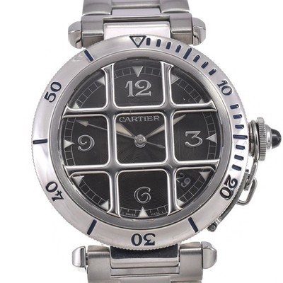 CARTIER Pasha Grid 950 Platinum Bezel W3105255/2379 Men's Watch I#146952