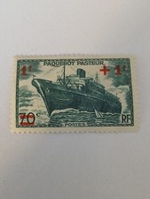 Timbre France 1941 Paquebot PASTEUR  n° 502 neuf ★★ Luxe / MNH SIGNÉ