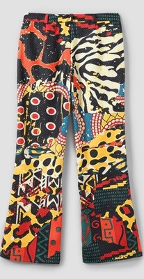 womans jeans vinatage artistic print african style wide leg pants