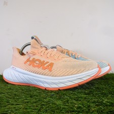 Hoka One One Trainers Size 7.5 Women's Orange Carbon X 3 Athletic Running Shoes