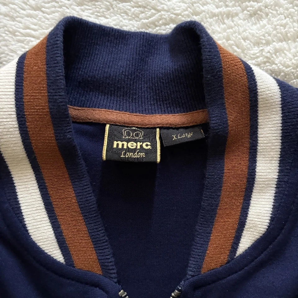 Chaqueta con Cremallera Marc London Para Hombre Extra Grande Azul Chaqueta de Pista Prendas de abrigo Foto 3 de 4