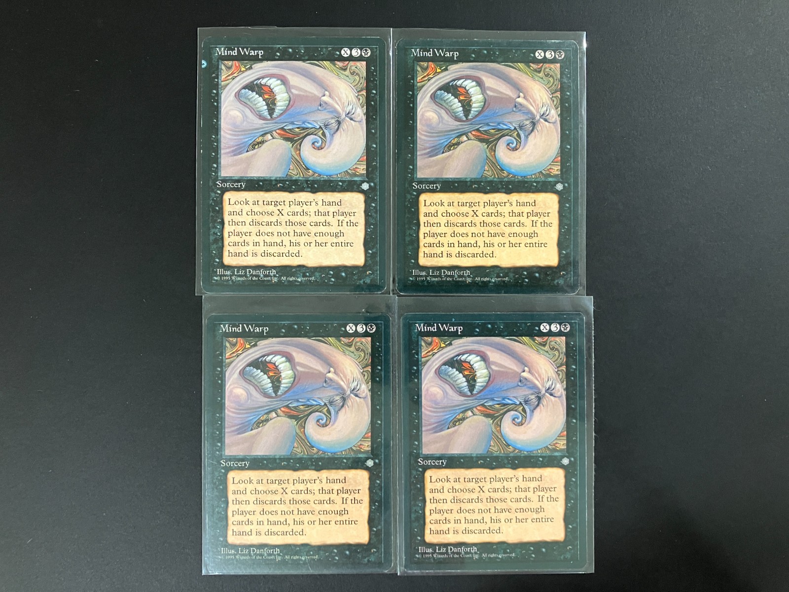 4 x MIND WARP from IA Ice Age MTG Magic the Gathering Vintage Black