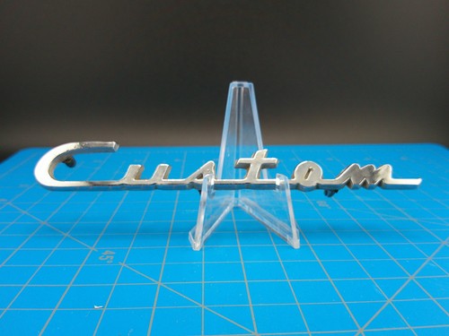Vintage Custom Script Chrome Emblem Badge Classic Car Hot Rod Classic ...