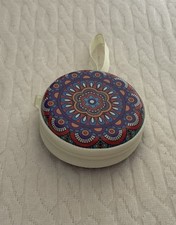 Round Mandala Earbud Case Mini Zipper Storage Bag Coin Purse Organizer fro India
