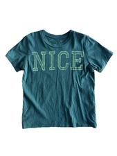 Boys Small 4-5 Peek Holiday Tee Naughty Nice Green Christmas Short Sleeve