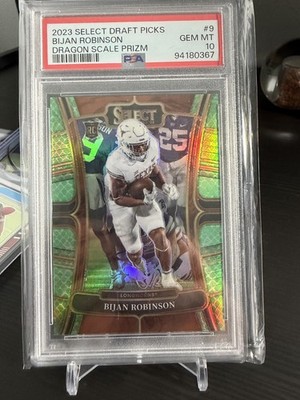2023 Select Draft Picks Bijan Robinson Dragon Scale PSA 10 Pop 7!
