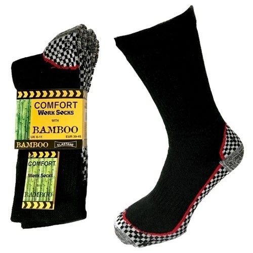 6 Pairs Mens Gents Soft Comfort Anti Bacterial Work Boot Socks Bamboo UK 6-11