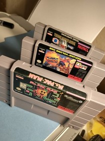 SNES Lot, Tecmo Super Bowl, Rap Jam, Ms Pac-Man, Super Nintendo OEM NES 580