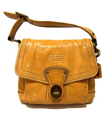 NICE Coach Vintage Y2K Legacy Camel Tan Leather Slim Flap Hobo Bag