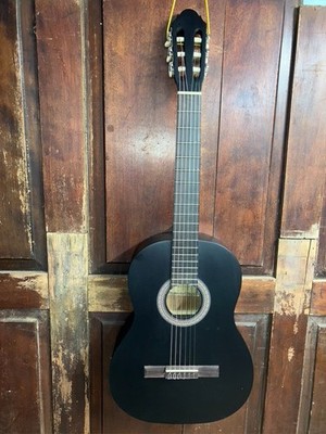 Lucida Full Size Classical Nylon String Acoustic Student Guitar LG-400 Black 4/4