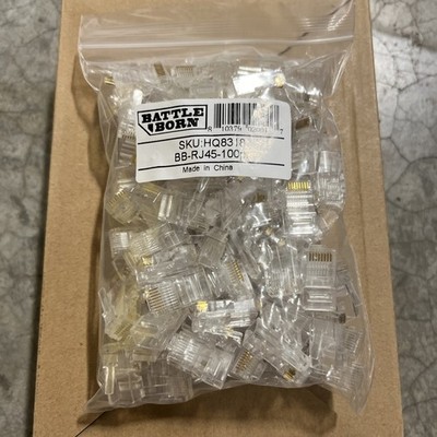 100pcs RJ45 Modular Plug Network Cable LAN Connectors Plug End 8P8C CAT5e / CAT6