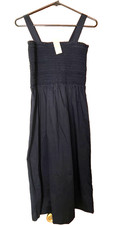 Loft Navy Blue Smocked Midi Dress Extra Small Petite (New, with tags)