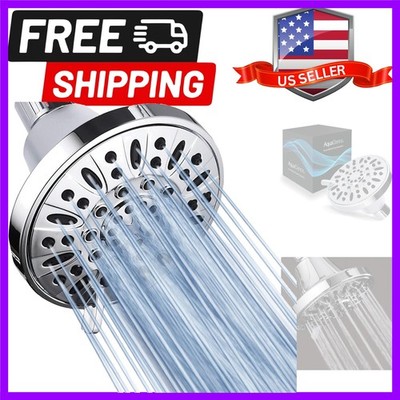 High Pressure 6-setting 4-Inch Shower Head for the Ultimate Shower Spa Experi...