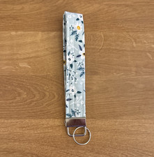 Floral Light Mint Colored Wristlet Key Fob Key Chain Handmade 6 Accessory